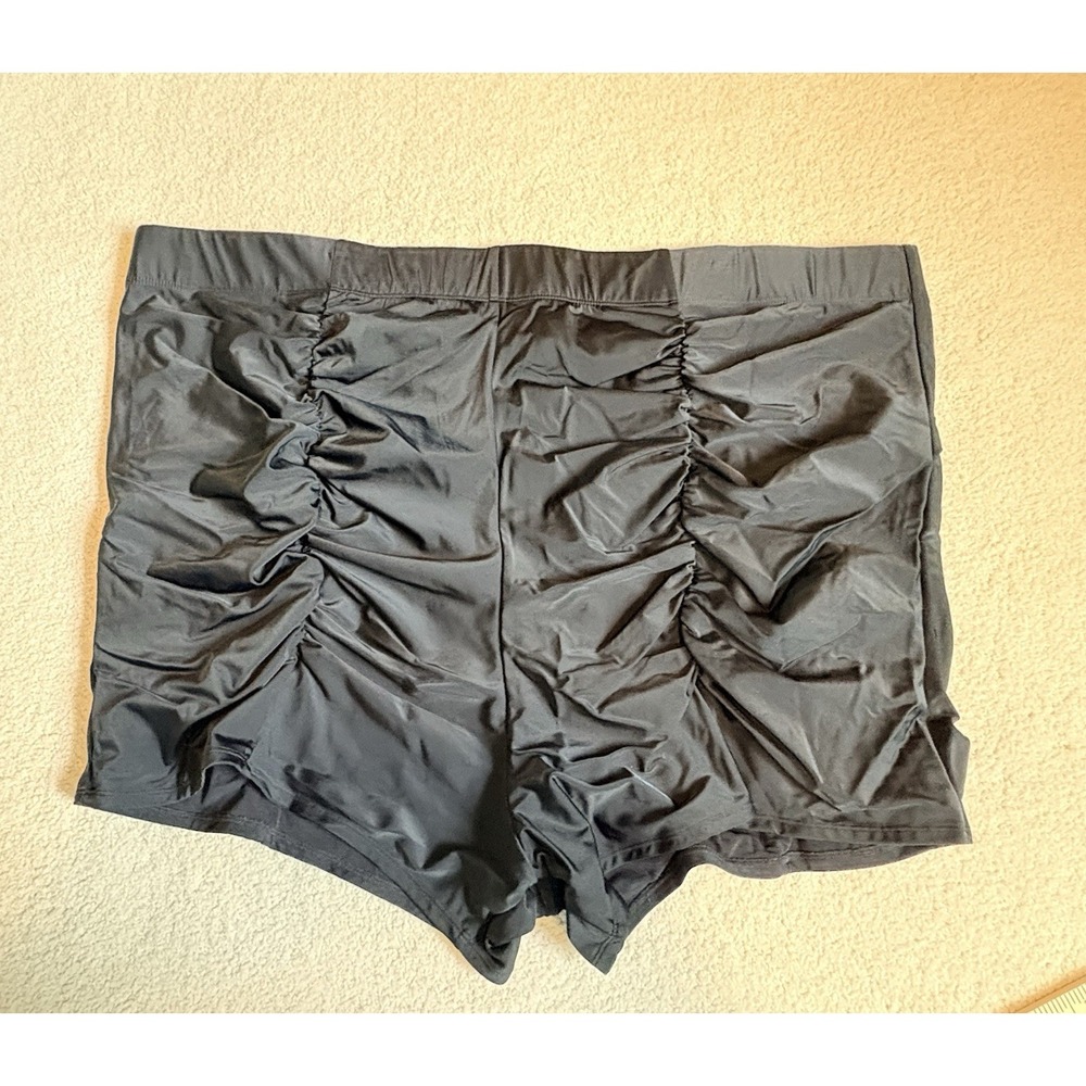 Womens Torrid Plus Size 6 Ruched Swim Bottom Skirt Black